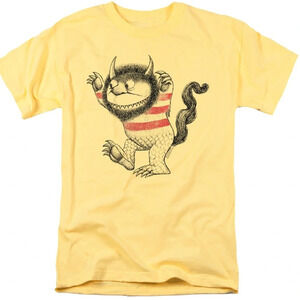Moishe Sketch Where The Wild Things Are T-Shirt, Banana Yellow, XL, NWOT